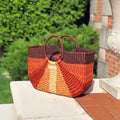 The Cordelia Top Handle Bag - Striped Brown Gradient