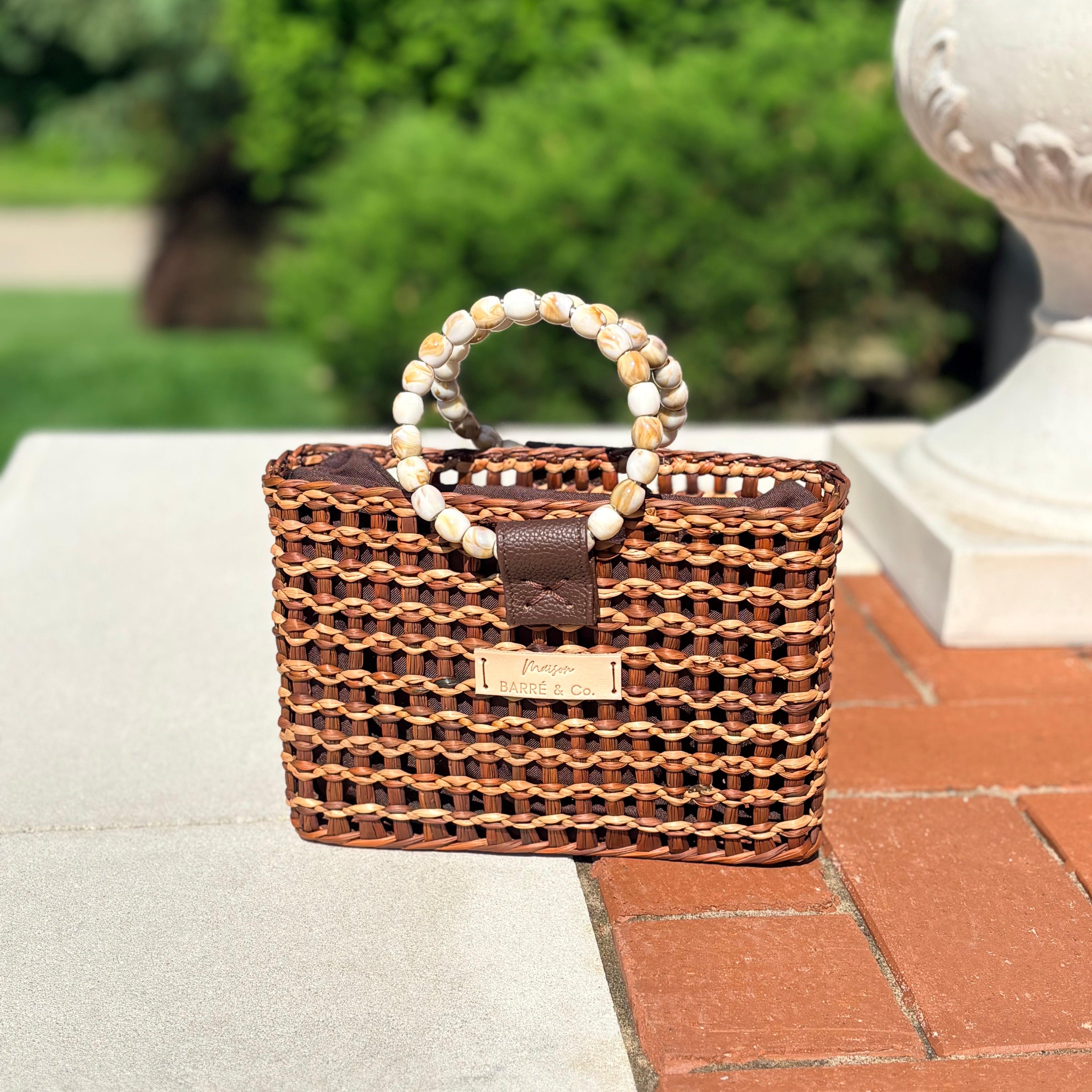 The Petite Alma Mini Bag with Beaded Handles