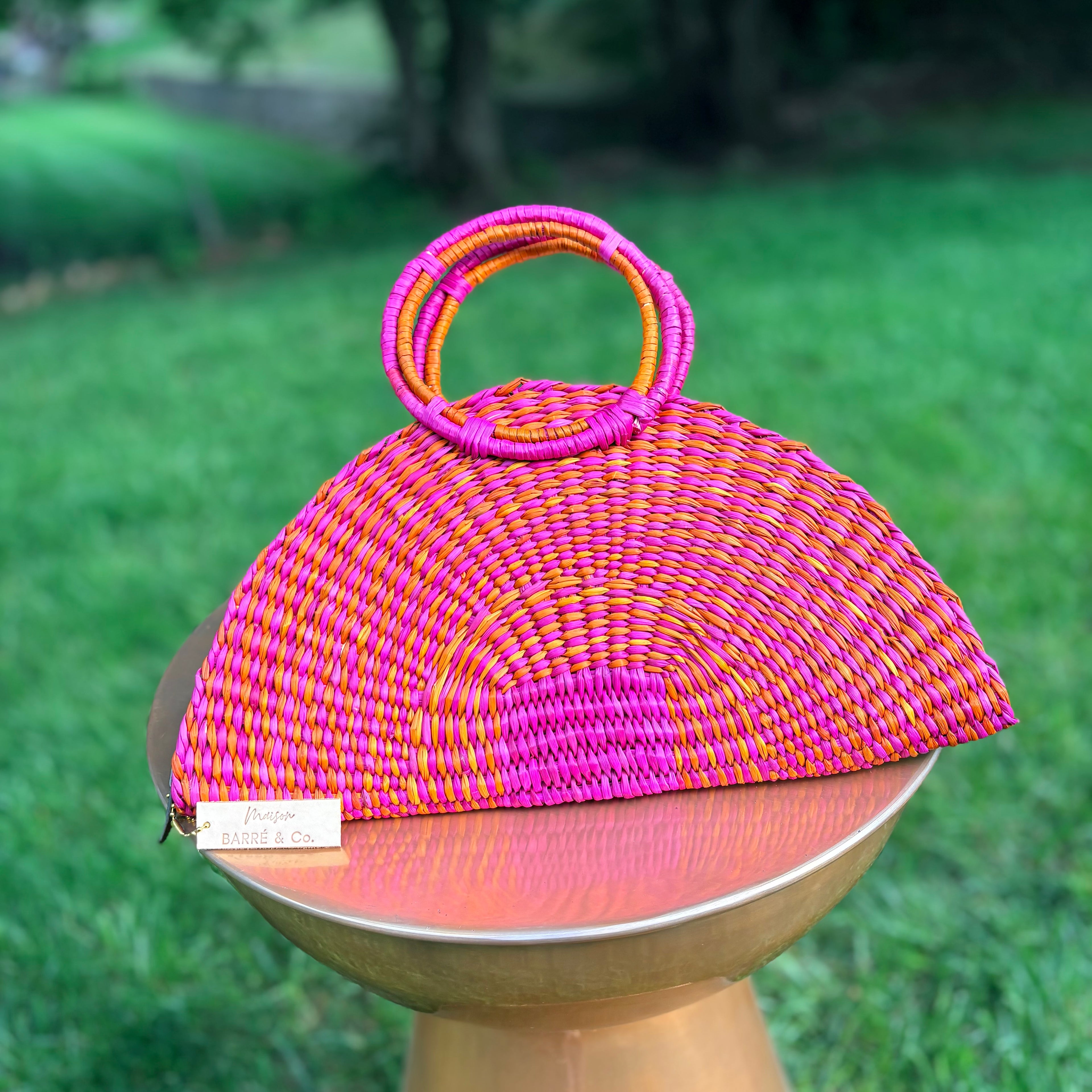 The Half Moon Escapade Clutch with Woven Handles