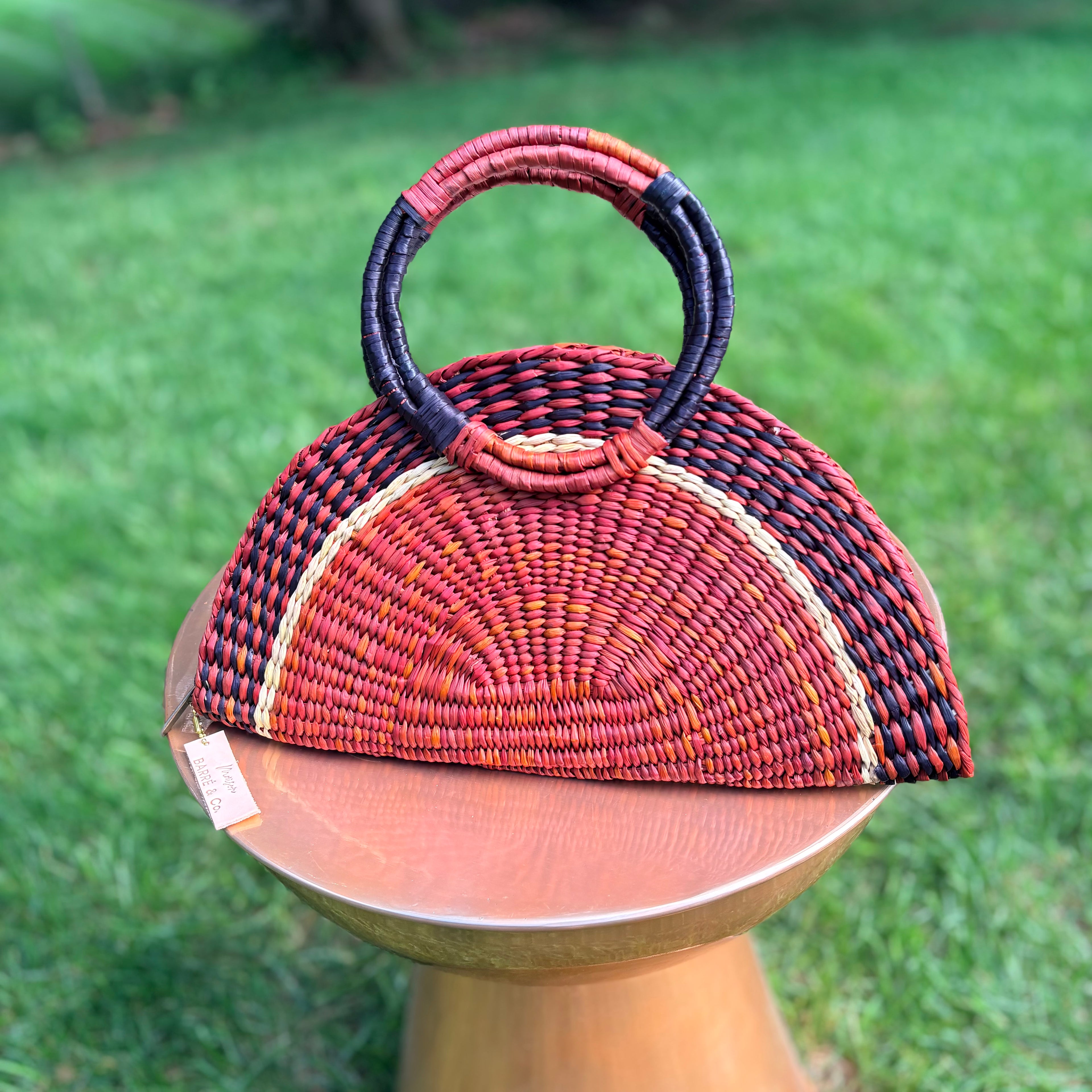 The Half Moon Escapade Clutch with Woven Handles