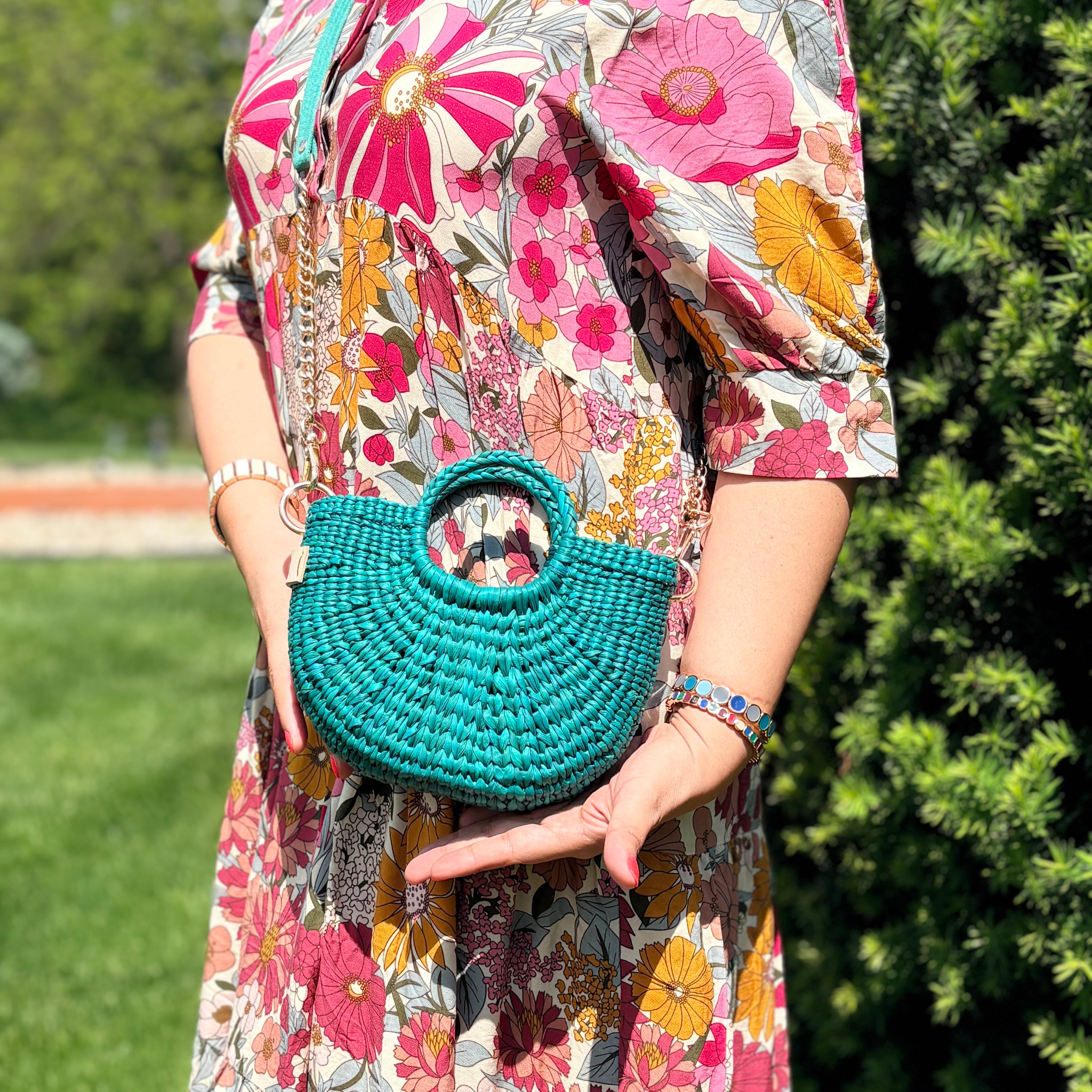 The Riviera Pop Mini Crossbody Handbag - Turquoise