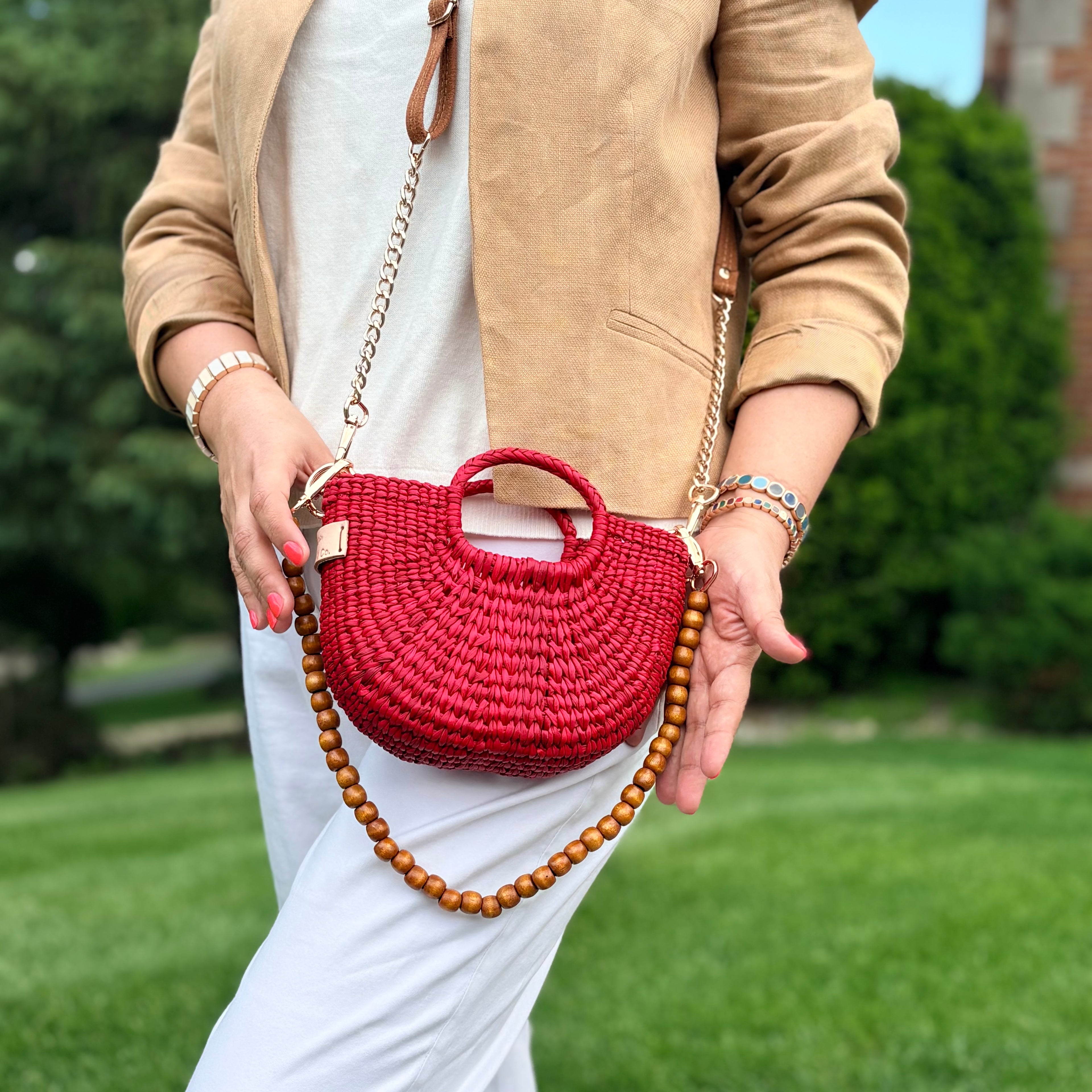 The Riviera Pop Mini Crossbody Handbag - Red