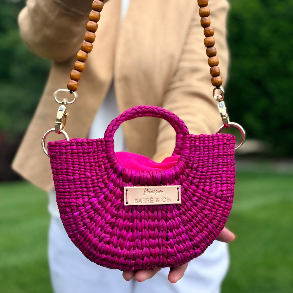 The Riviera Pop Mini Crossbody Handbag - Fuchsia