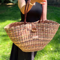Le Panier Shoulder Tote Bag - Natural and Brown Mix