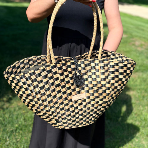 Bundle & Save St Rémy: Le Panier Checkered Olive and Natural & La Siesta Coin Purse Yellow