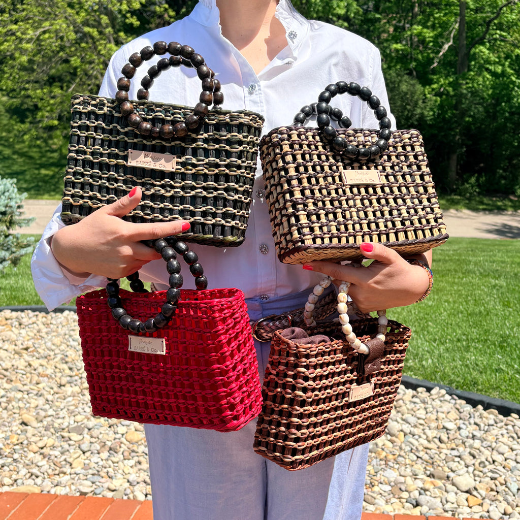 The Petite Alma Mini Bag with Beaded Handles