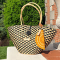 Bundle & Save St Rémy: Le Panier Checkered Olive and Natural & La Siesta Coin Purse Yellow