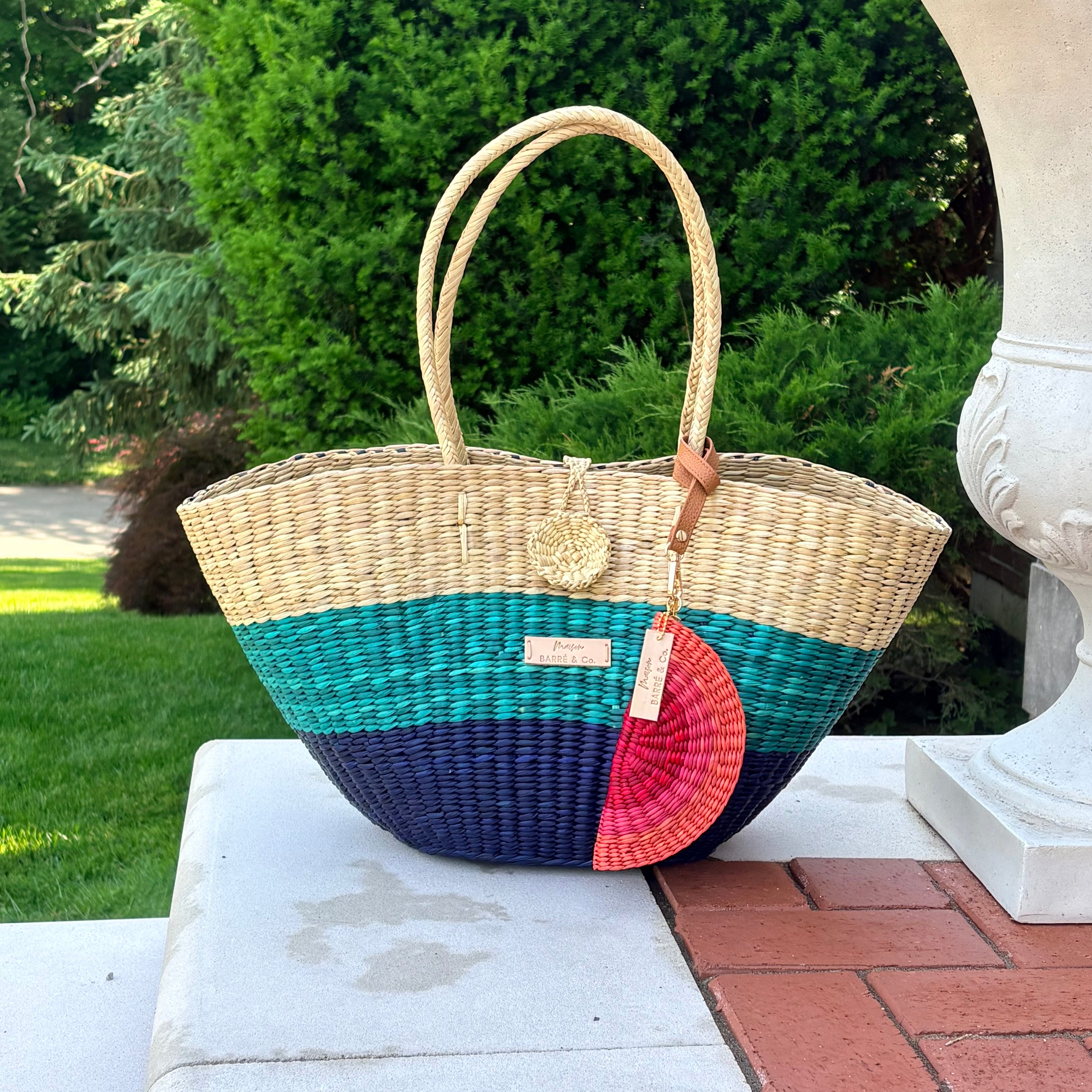 Bundle & Save Seaside: Le Panier Natural and Blue gradient & La Siesta Coin Purse Red Gradient