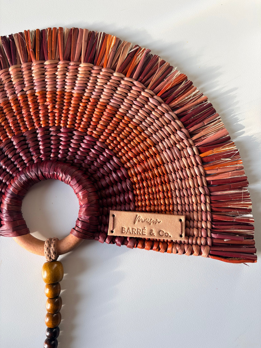 L'Arc Hand Fan with Medium Wooden Handle - Brown gradient