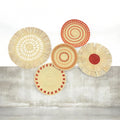 The Solara Wall Art - Set of 5 plates - Natural, Orange, Ochre mix